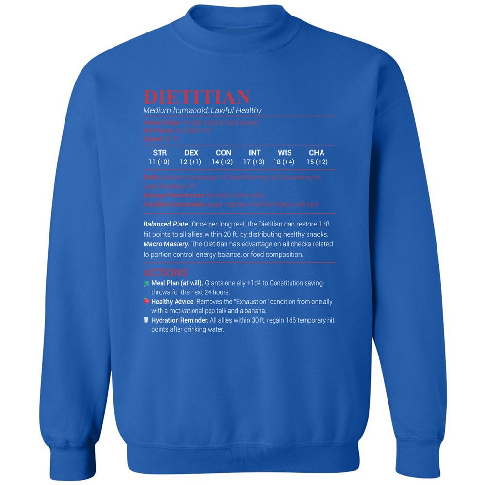 Dietitian Classic Unisex Sweatshirt - Royal - 9