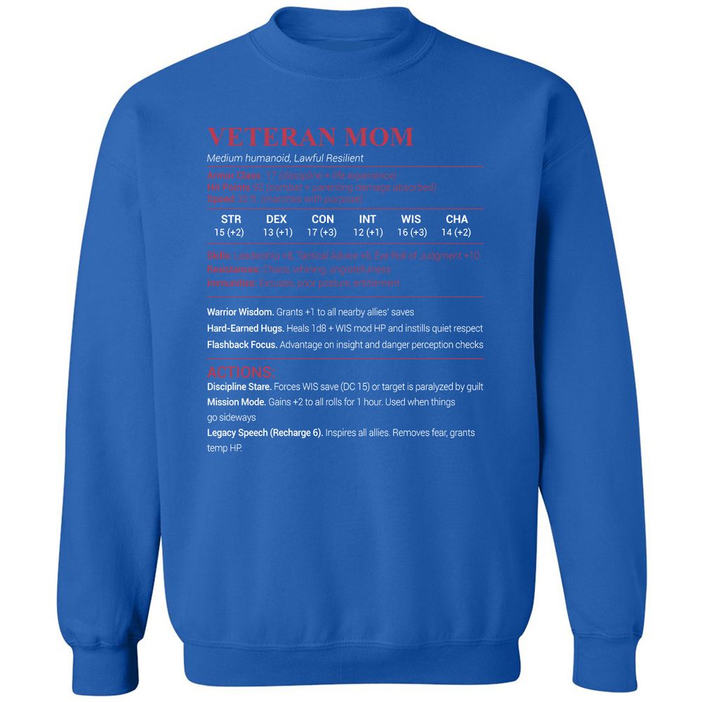 Veteran Mom Classic Unisex Sweatshirt - Royal - 9