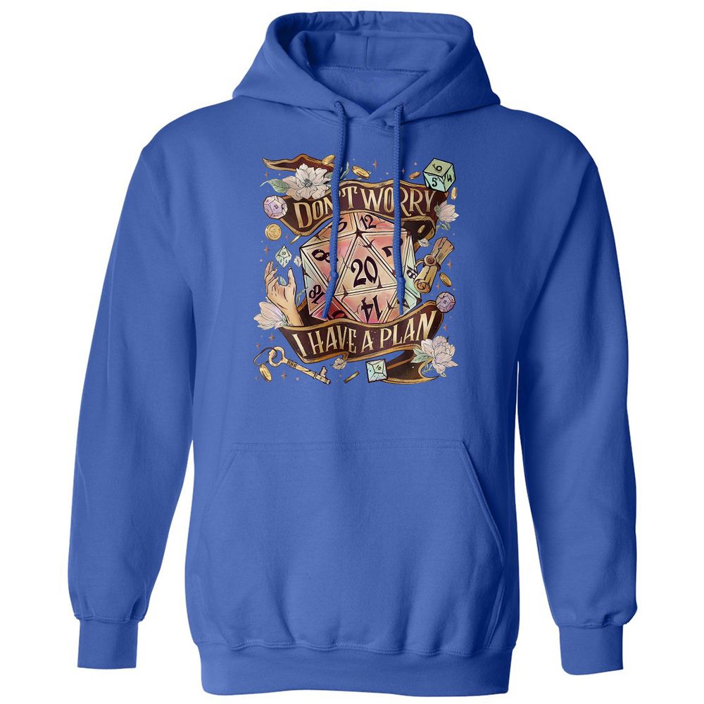 Floral Don't Worry I Have A Plan Classic Unisex Hoodie - Royal - 9