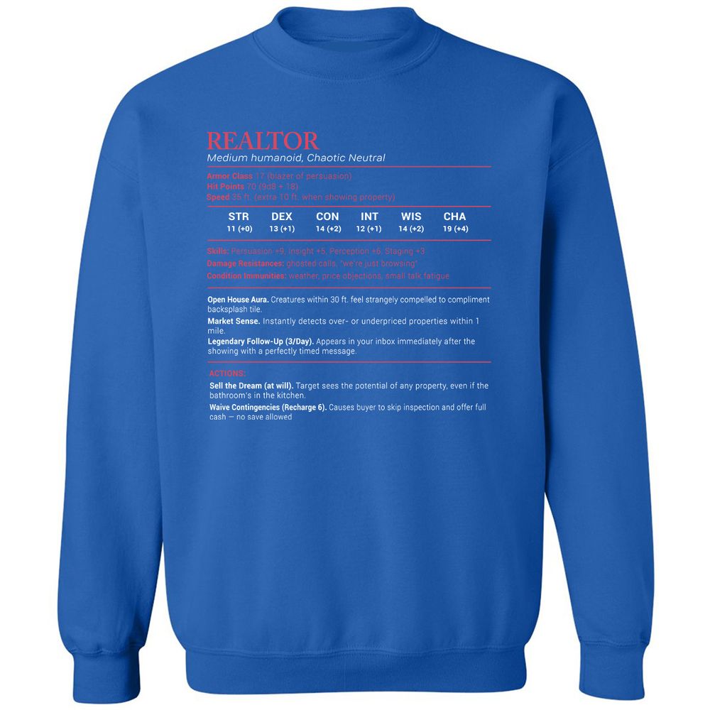 Realtor Stats Classic Unisex Sweatshirt - Royal - 9