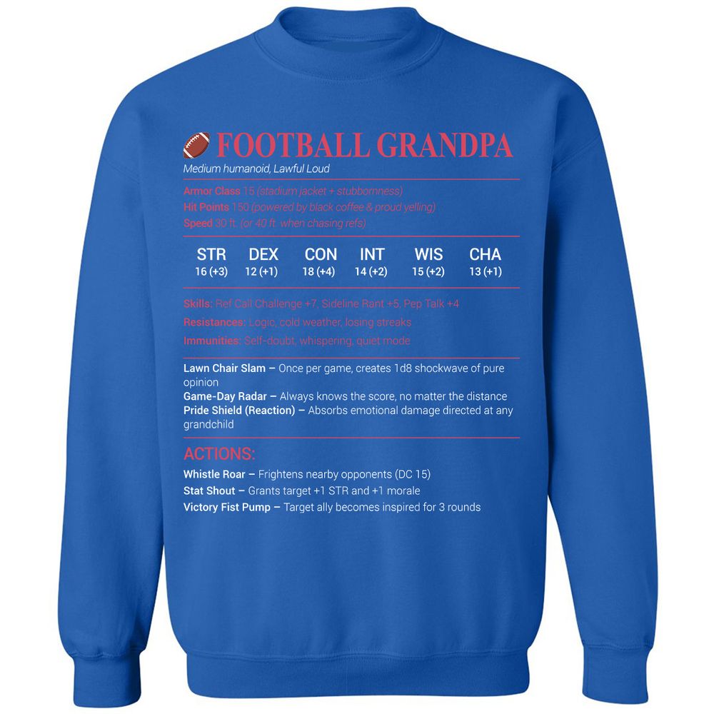 Football Grandpa Classic Unisex Sweatshirt - Royal - 9