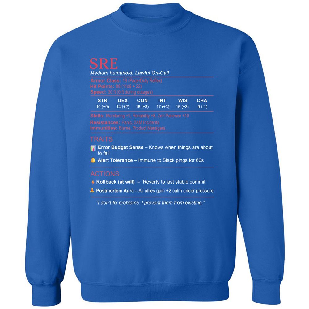 SRE Stats Classic Unisex Sweatshirt - Royal - 9