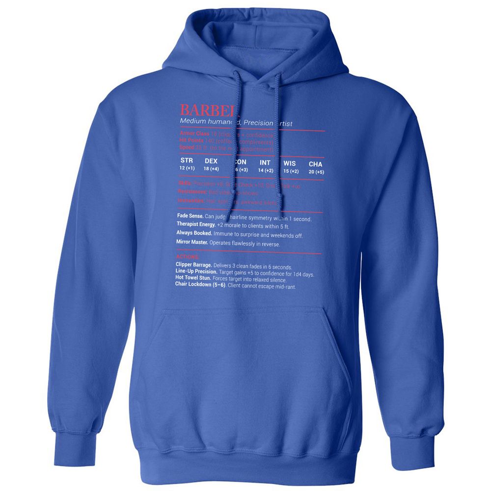 Barber Stats Classic Unisex Hoodie - Royal - 9
