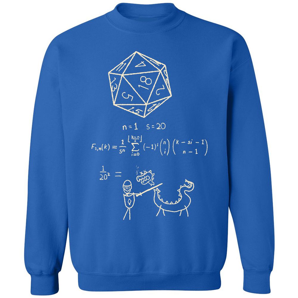 Science Of20 Sided Dice Classic Unisex Sweatshirt - Royal - 9