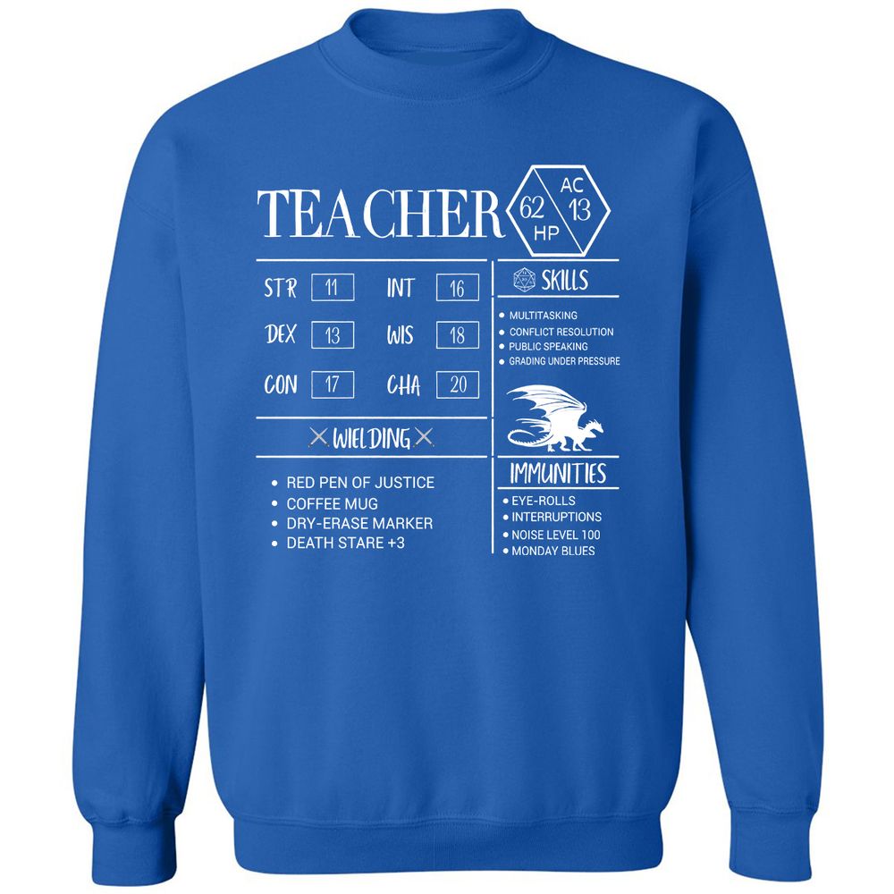 Teacher New Classic Unisex Sweatshirt - Royal - 9