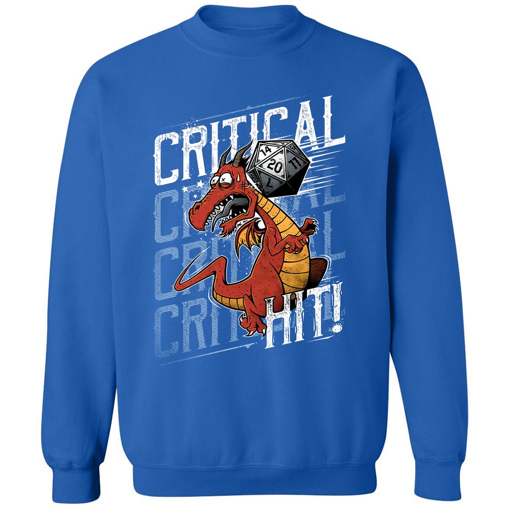 Funny Dragon Critical Hit Classic Unisex Sweatshirt - Royal - 9