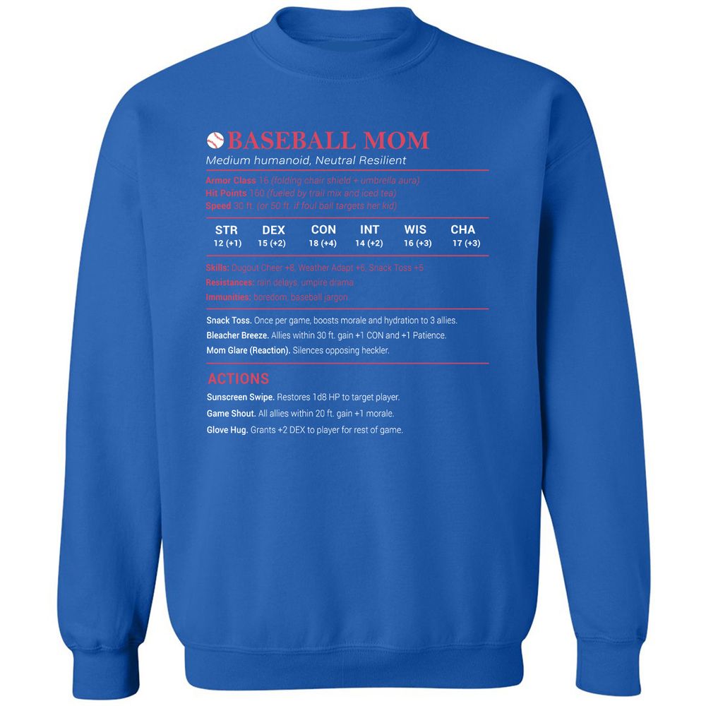 Baseball Mom Classic Unisex Sweatshirt - Royal - 9