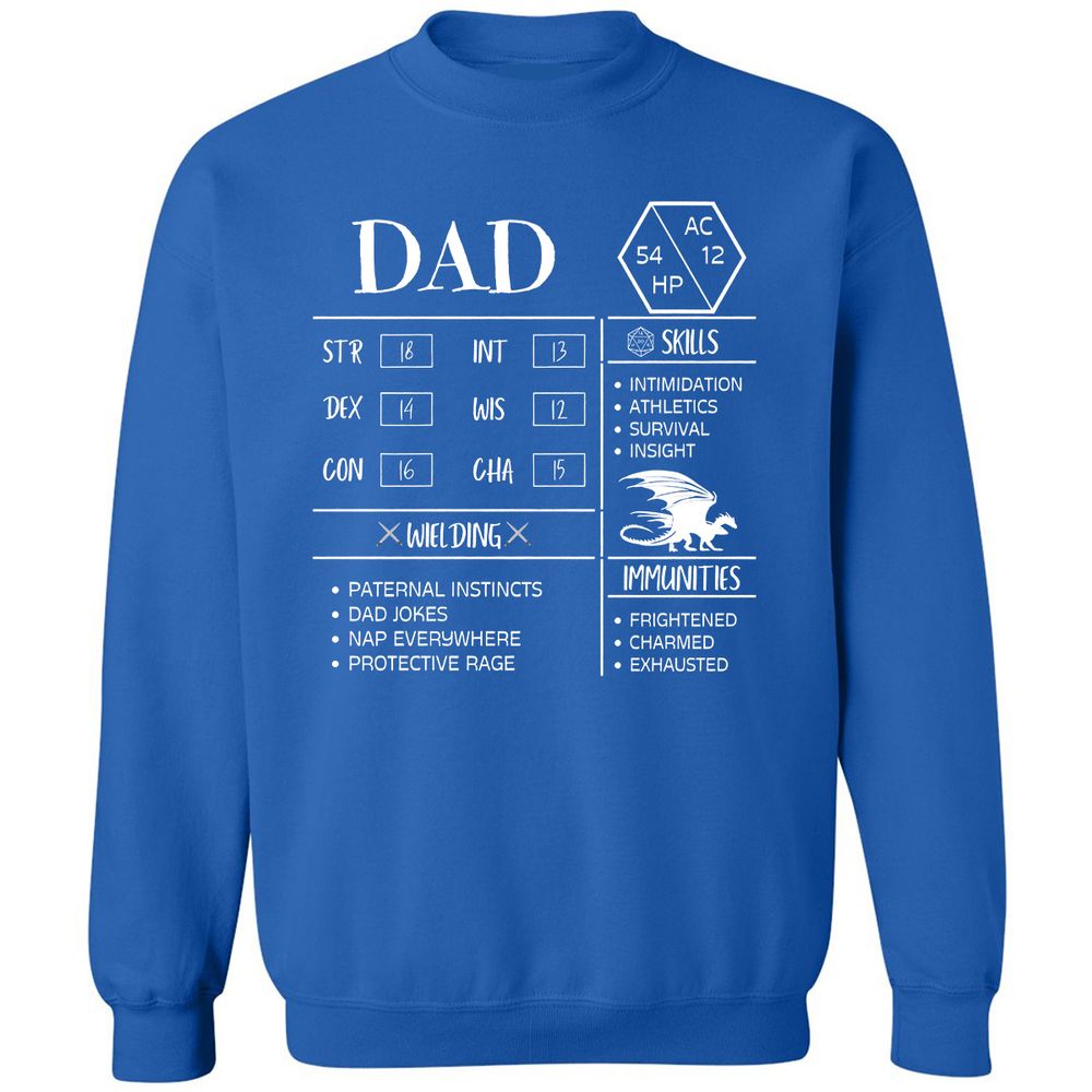 Dad Stats 2 Classic Unisex Sweatshirt - Royal - 9
