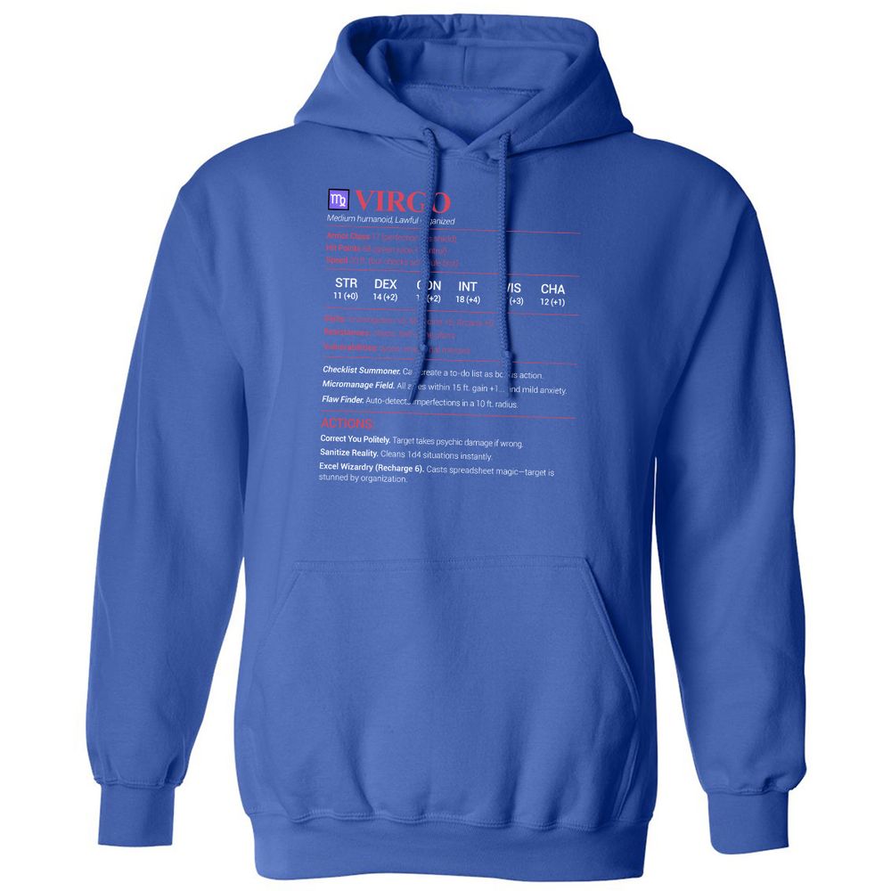 Virgo Stats Classic Unisex Hoodie - Royal - 9