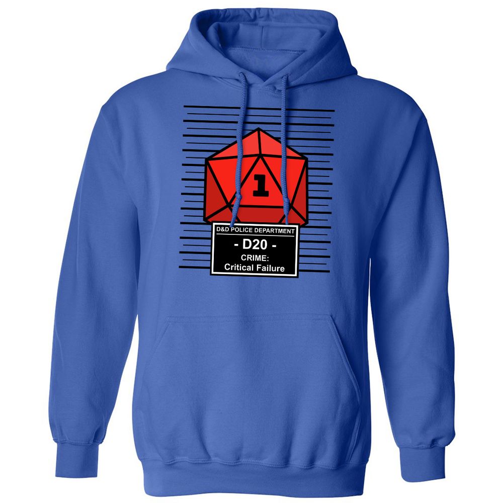 D20 Arrested For Critical Failure Classic Unisex Hoodie - Royal - 9