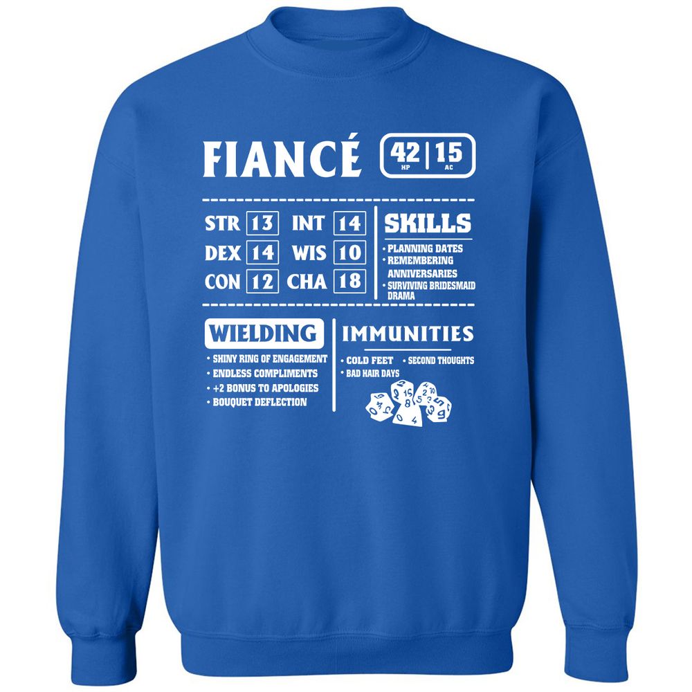 Fiance Stats Classic Unisex Sweatshirt - Royal - 9