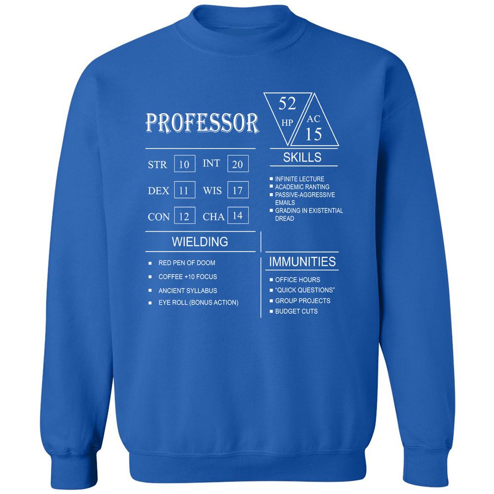 Professor New Classic Unisex Sweatshirt - Royal - 9