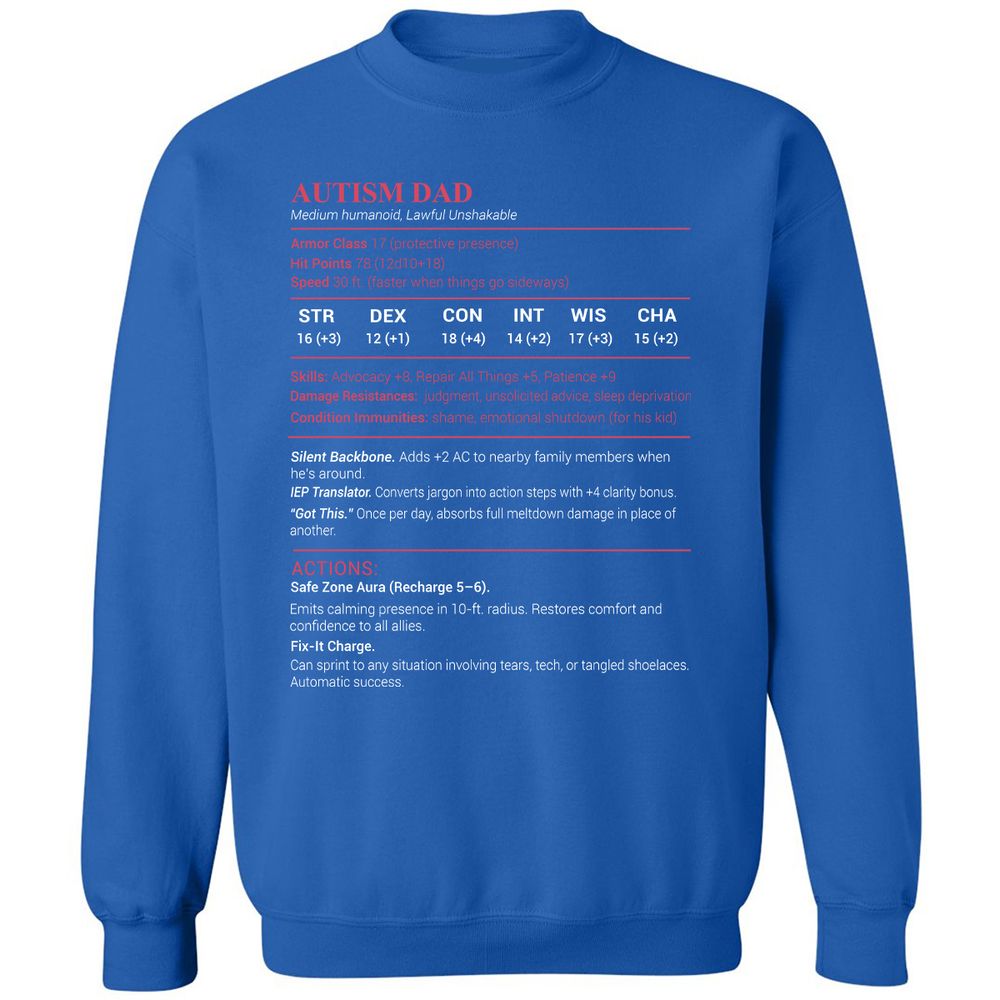 Autism Dad Classic Unisex Sweatshirt - Royal - 9
