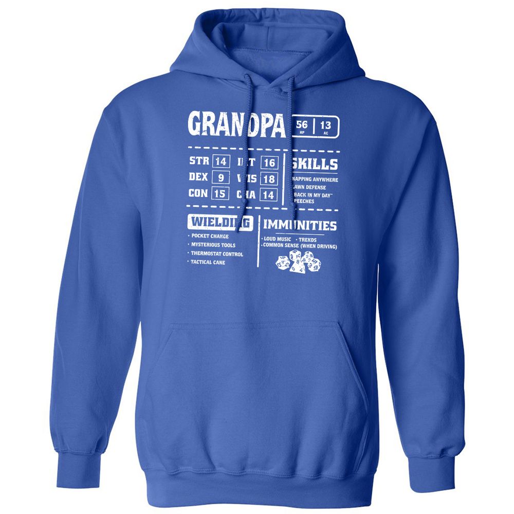 Grandpa Stats 2 Classic Unisex Hoodie - Royal - 9