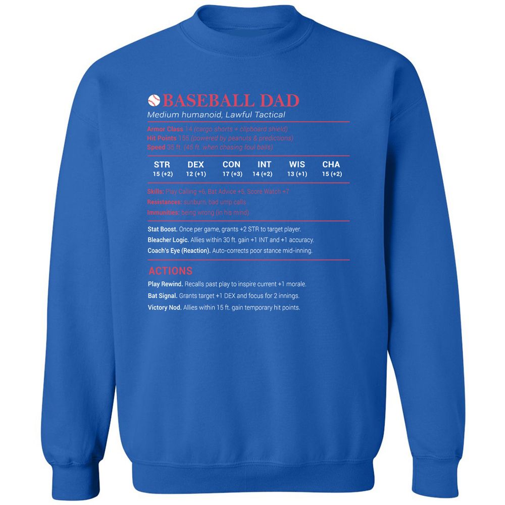 Baseball Dad Classic Unisex Sweatshirt - Royal - 9