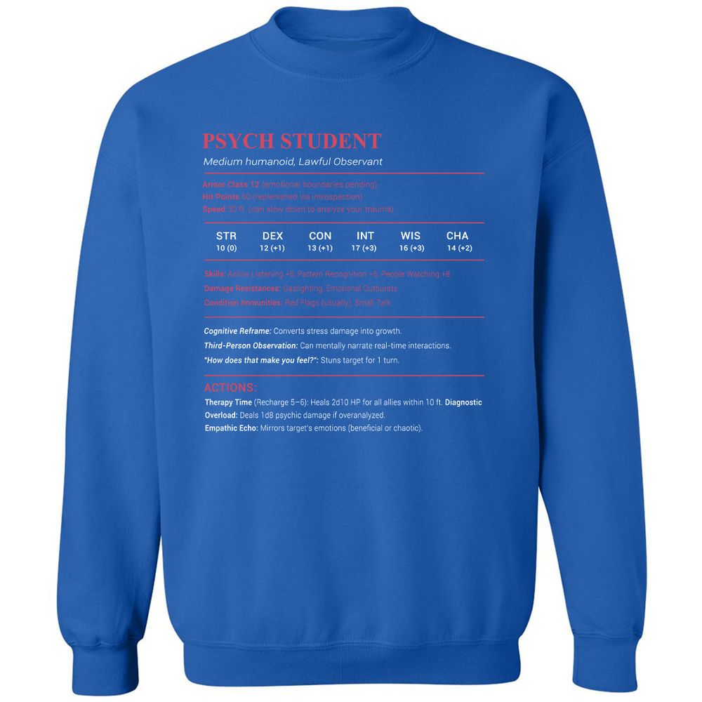Psych Student Classic Unisex Sweatshirt - Royal - 9