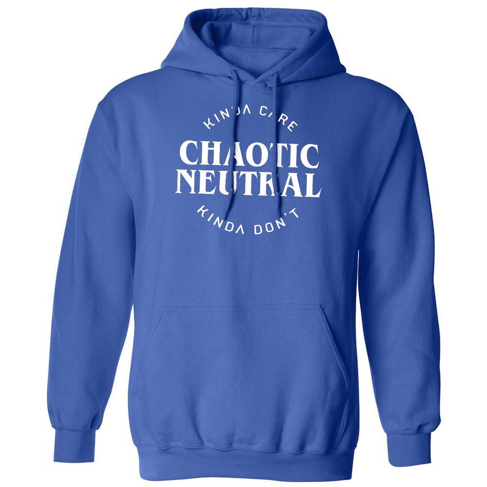 Chaotic Neutral Alignment Kinda Care Kinda Don't Classic Unisex Hoodie - Royal - 9
