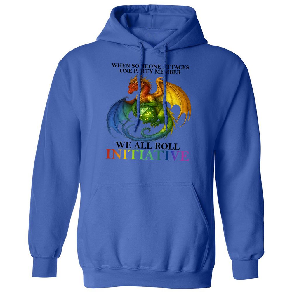 Dragon We All Roll For Initiative Classic Unisex Hoodie - Royal - 9