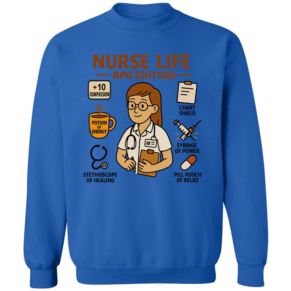 Nurse Life RPG Edition Classic Unisex Sweatshirt - Royal - 9