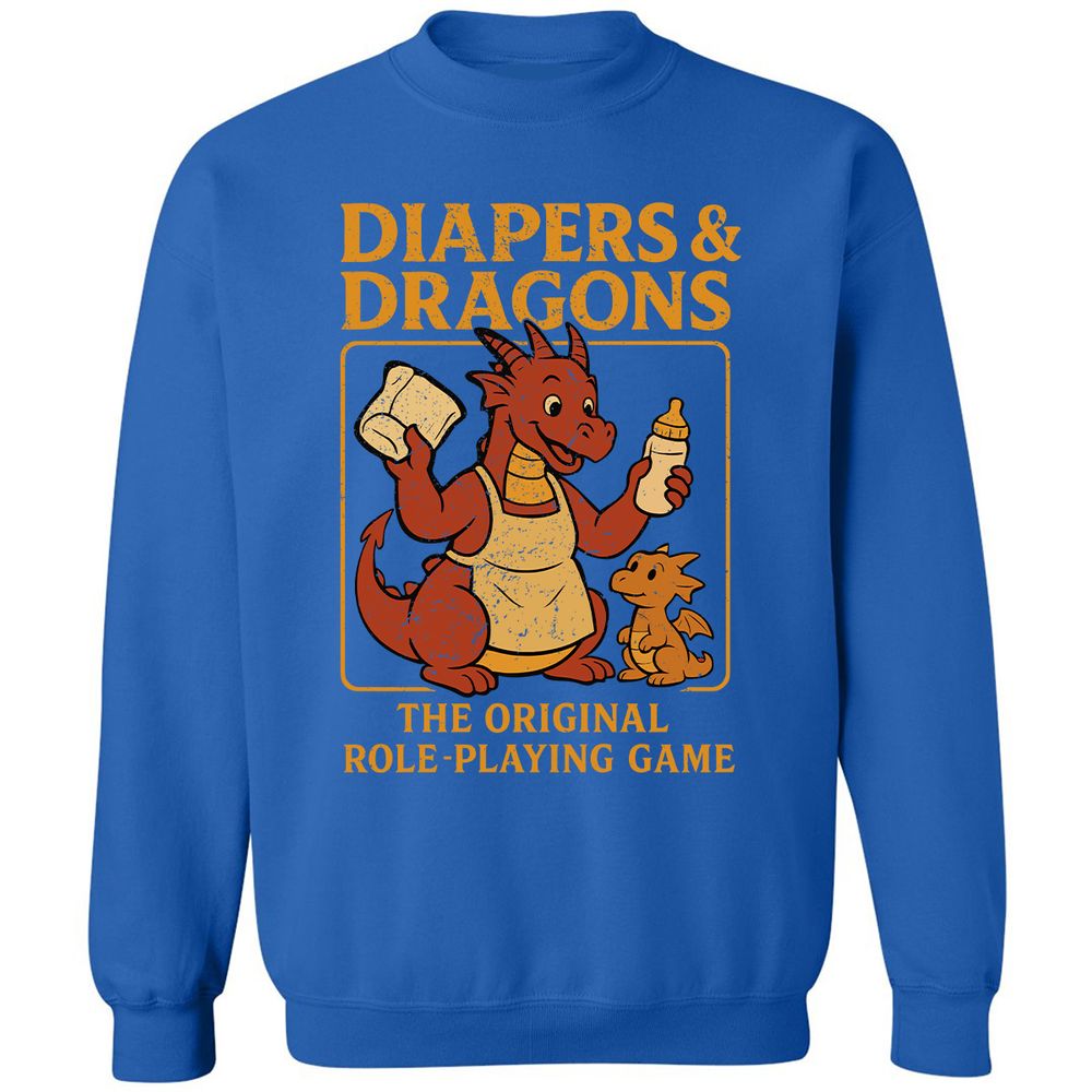 Diapers & Dragons Classic Unisex Sweatshirt - Royal - 9