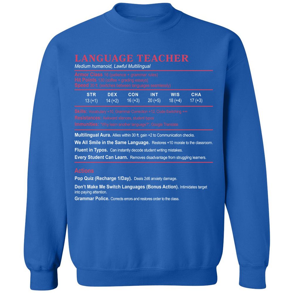Language Teacher Classic Unisex Sweatshirt - Royal - 9