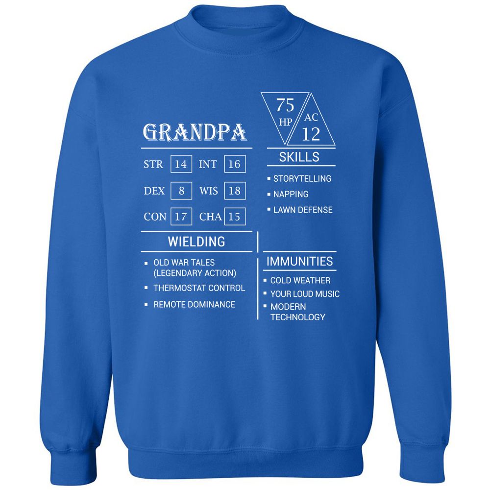 Grandpa Stats Classic Unisex Sweatshirt - Royal - 9