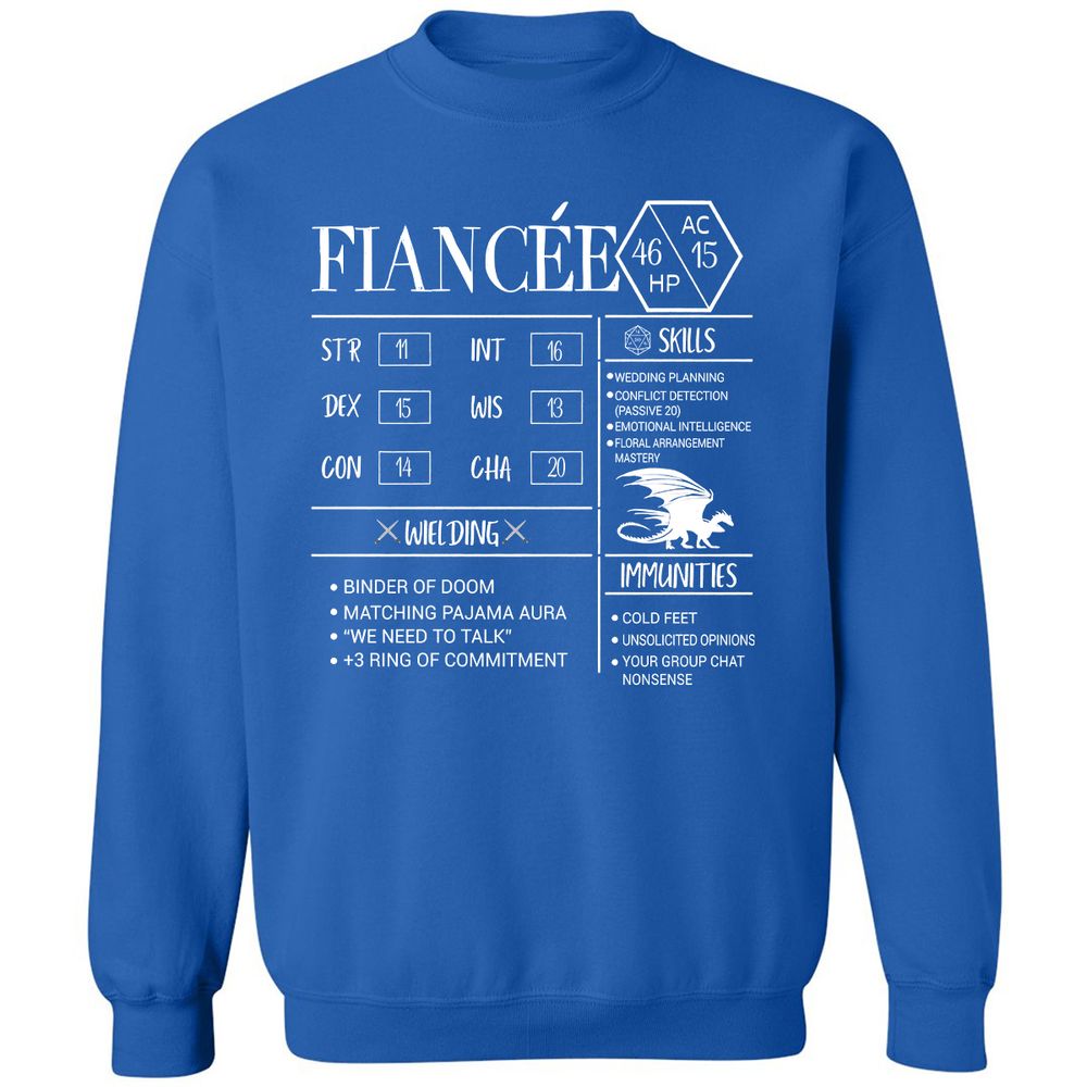 Fiancee Stats Classic Unisex Sweatshirt - Royal - 9