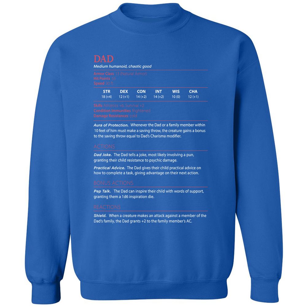 Dad Stats Classic Unisex Sweatshirt - Royal - 9