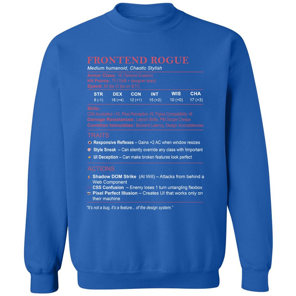 Frontend Rogue Classic Unisex Sweatshirt - Royal - 9