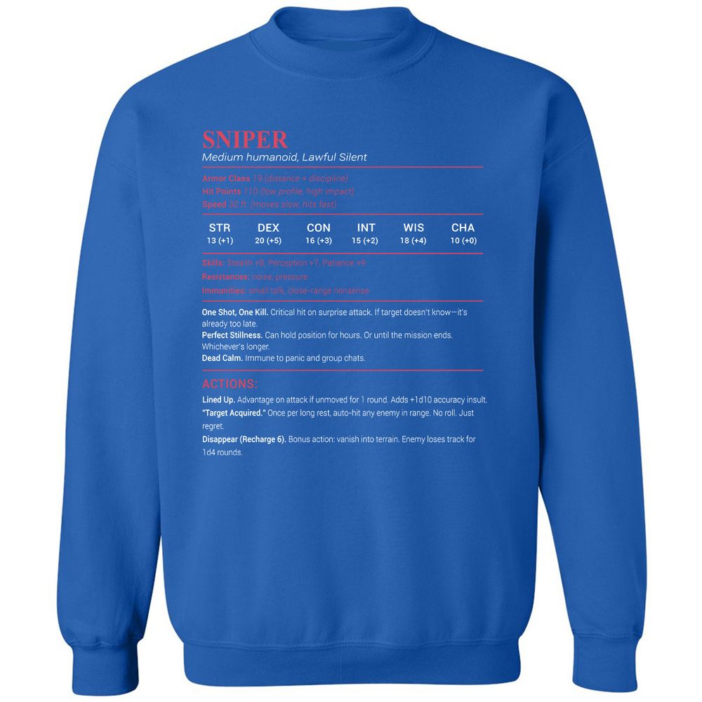 Sniper Stats Classic Unisex Sweatshirt - Royal - 9