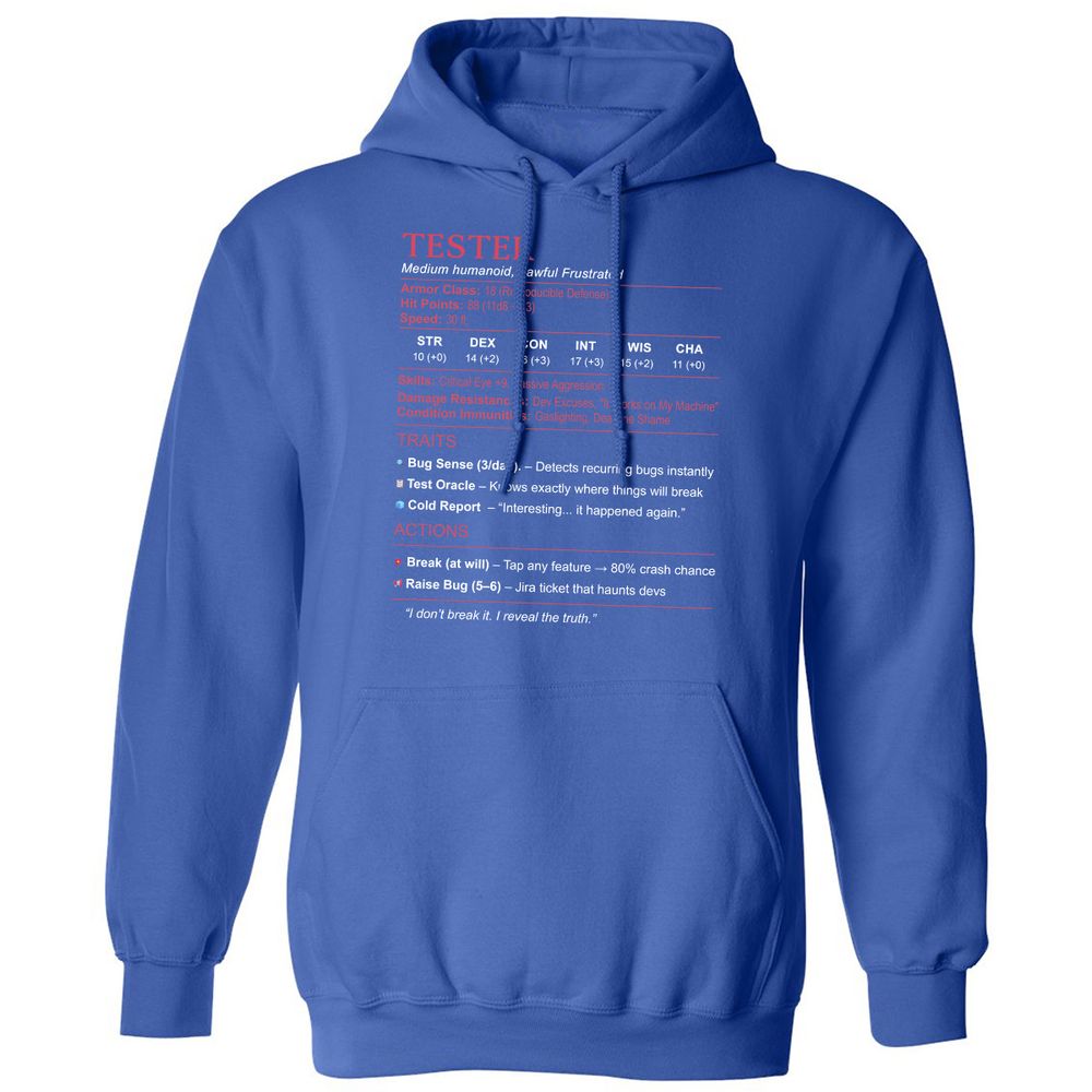 Tester Stats Classic Unisex Hoodie - Royal - 9