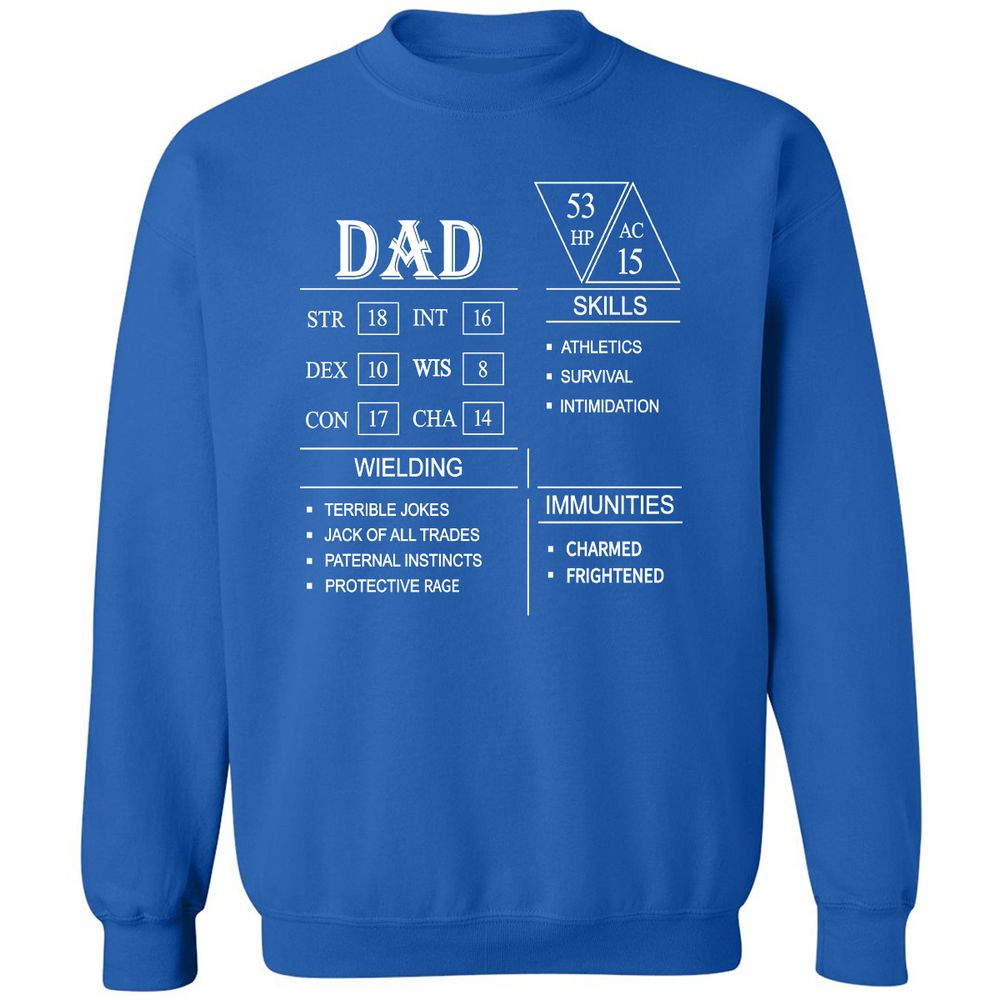 Dad Stat Block Classic Unisex Sweatshirt - Royal - 9