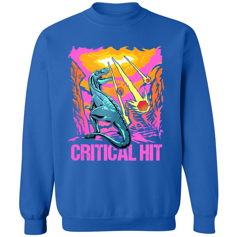 Dinosaur Critical Hit Classic Unisex Sweatshirt - Royal - 9