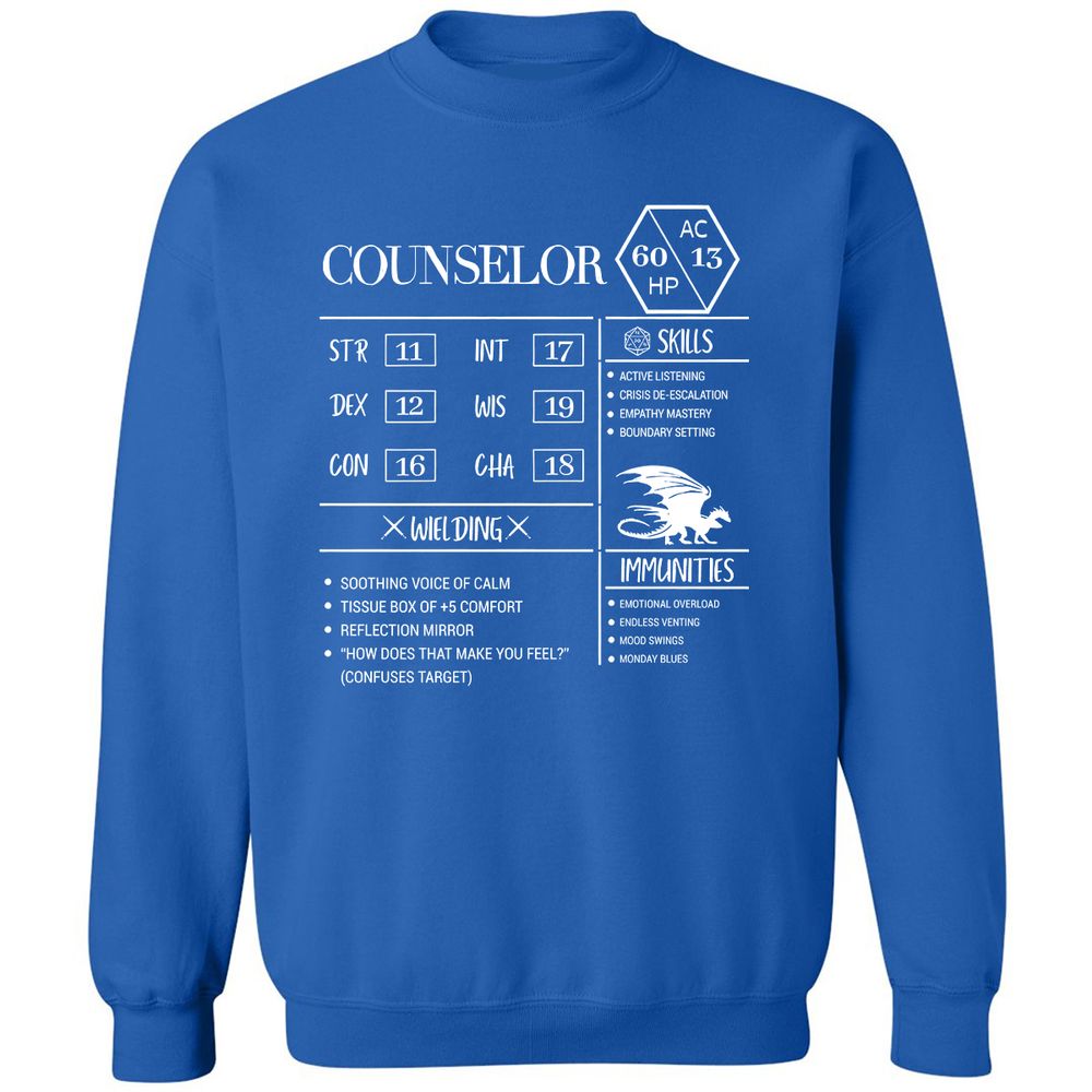 Counselor New Classic Unisex Sweatshirt - Royal - 9