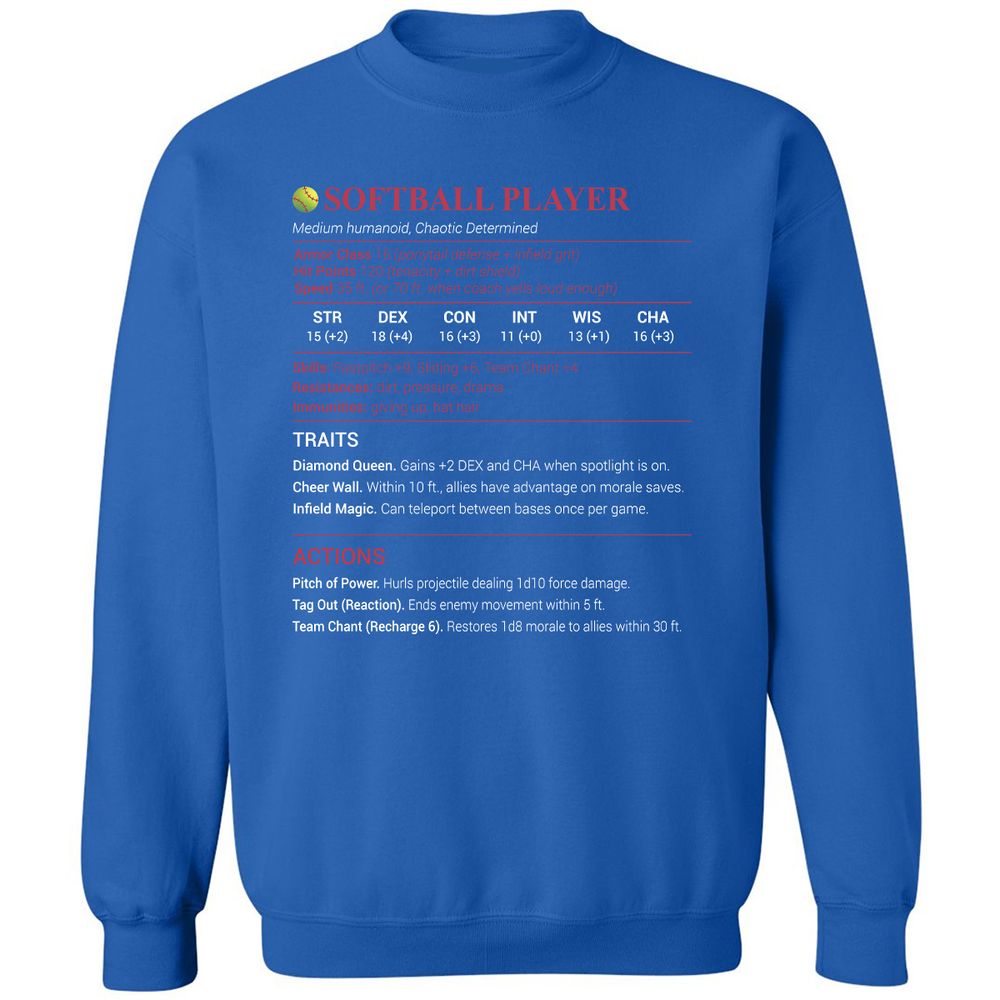 Softball Player Classic Unisex Sweatshirt - Royal - 9