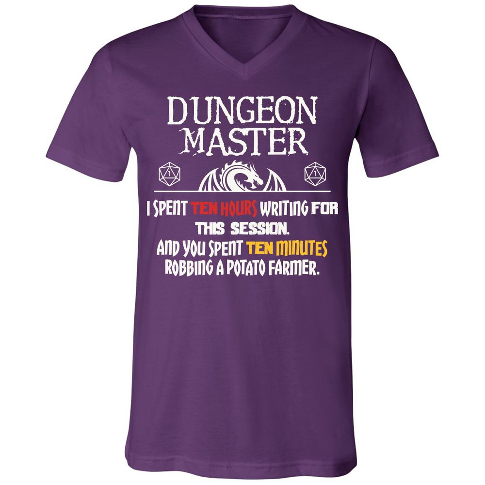 Dungeon Master Chaos Meme Unisex V-Neck T-Shirt - Team Purple - 9