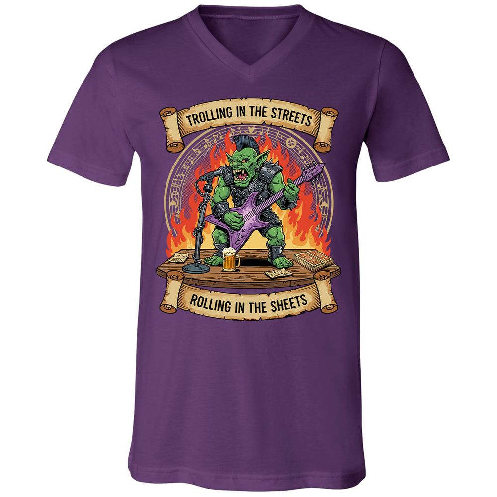 Trolling in the Streets Unisex V-Neck T-Shirt - Team Purple - 9