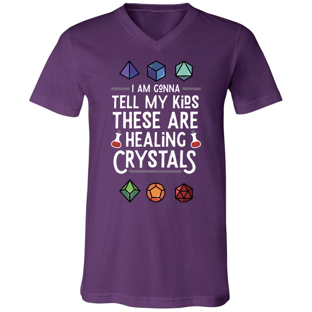 Healing Crystals Unisex V-Neck T-Shirt - Team Purple - 9