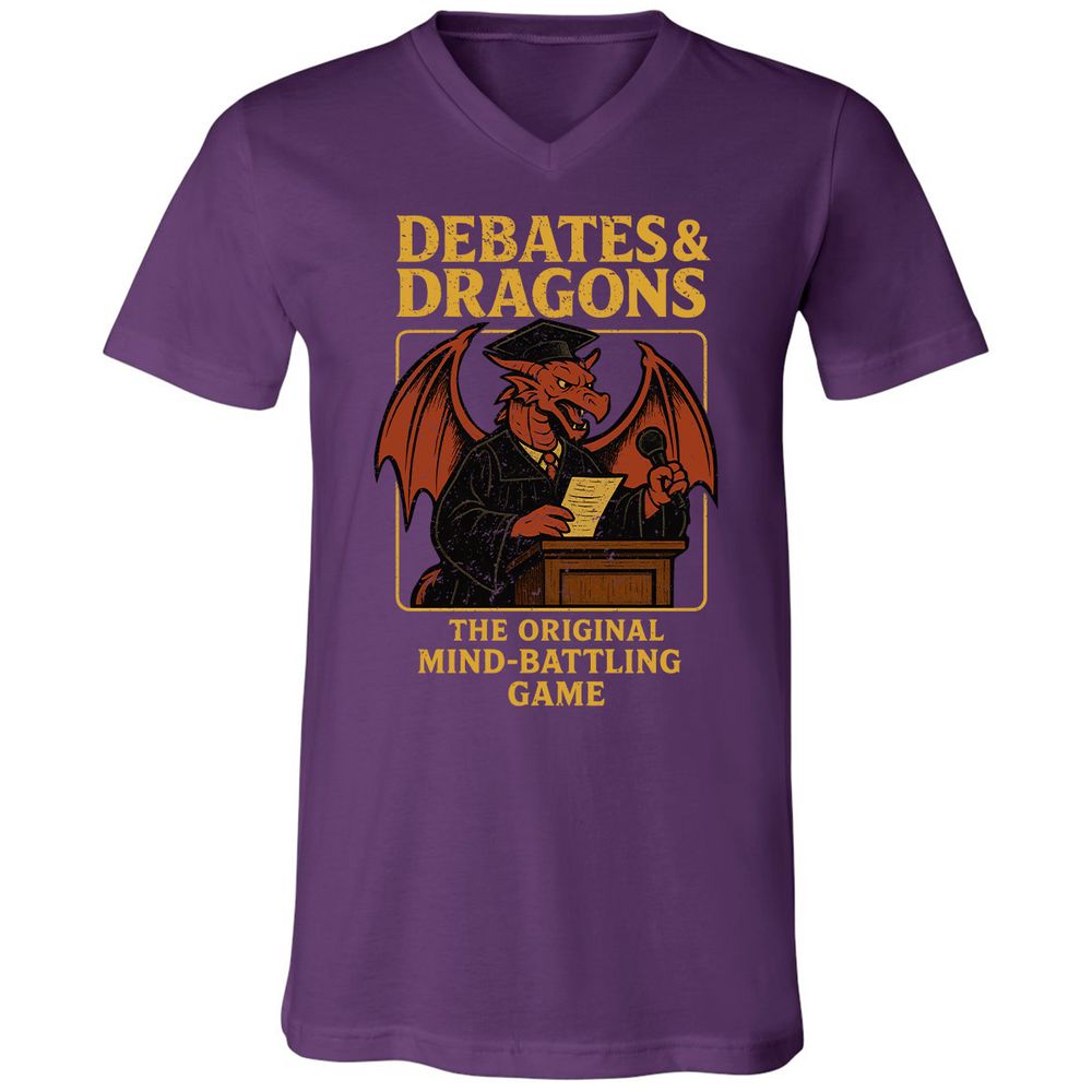 Debates & Dragons Unisex V-Neck T-Shirt - Team Purple - 9