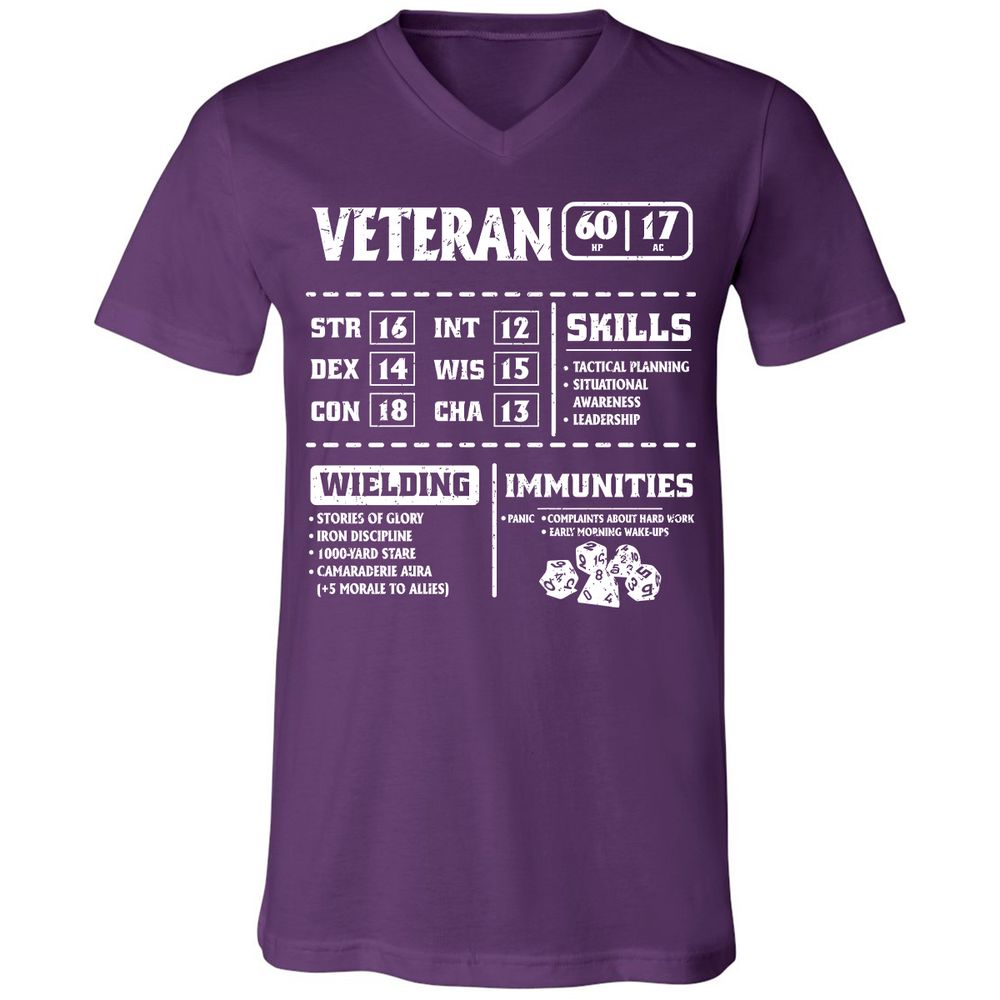 Veteran New Ver. Unisex V-Neck T-Shirt - Team Purple - 9
