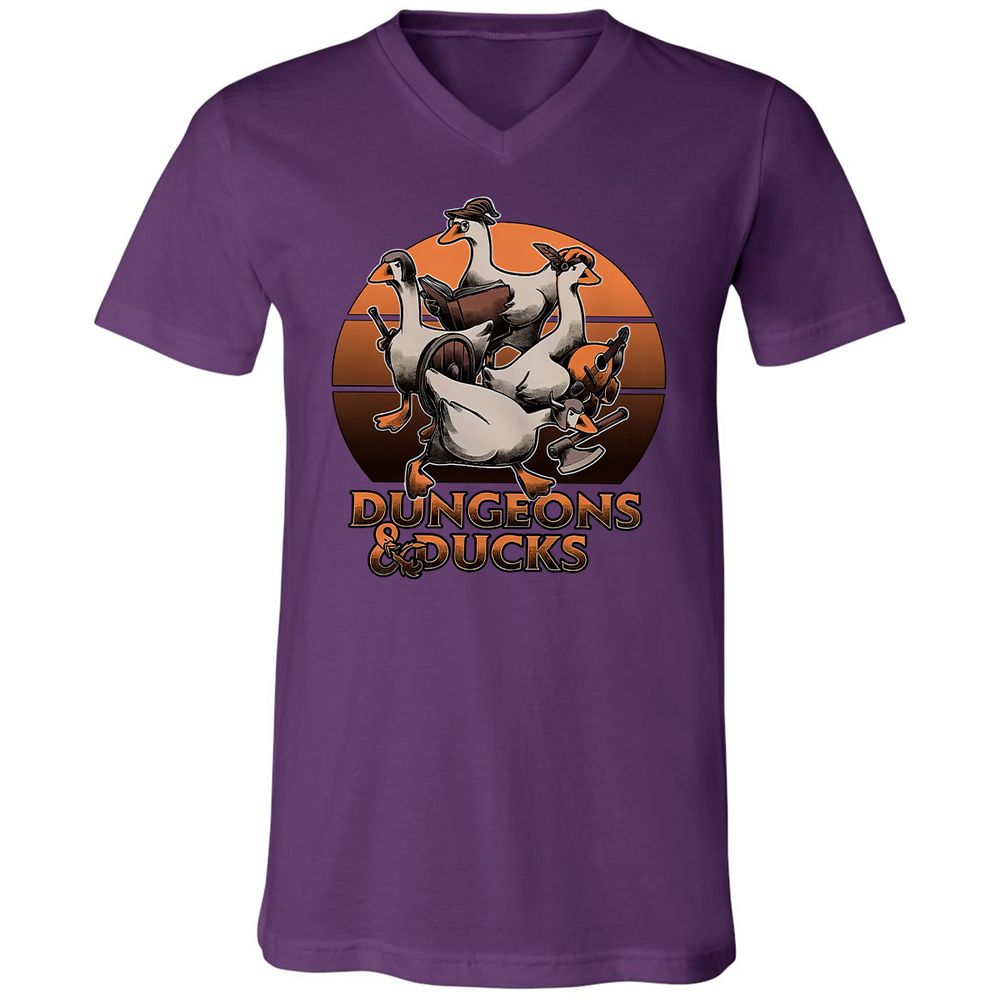 Dungeons And Ducks Unisex V-Neck T-Shirt - Team Purple - 9