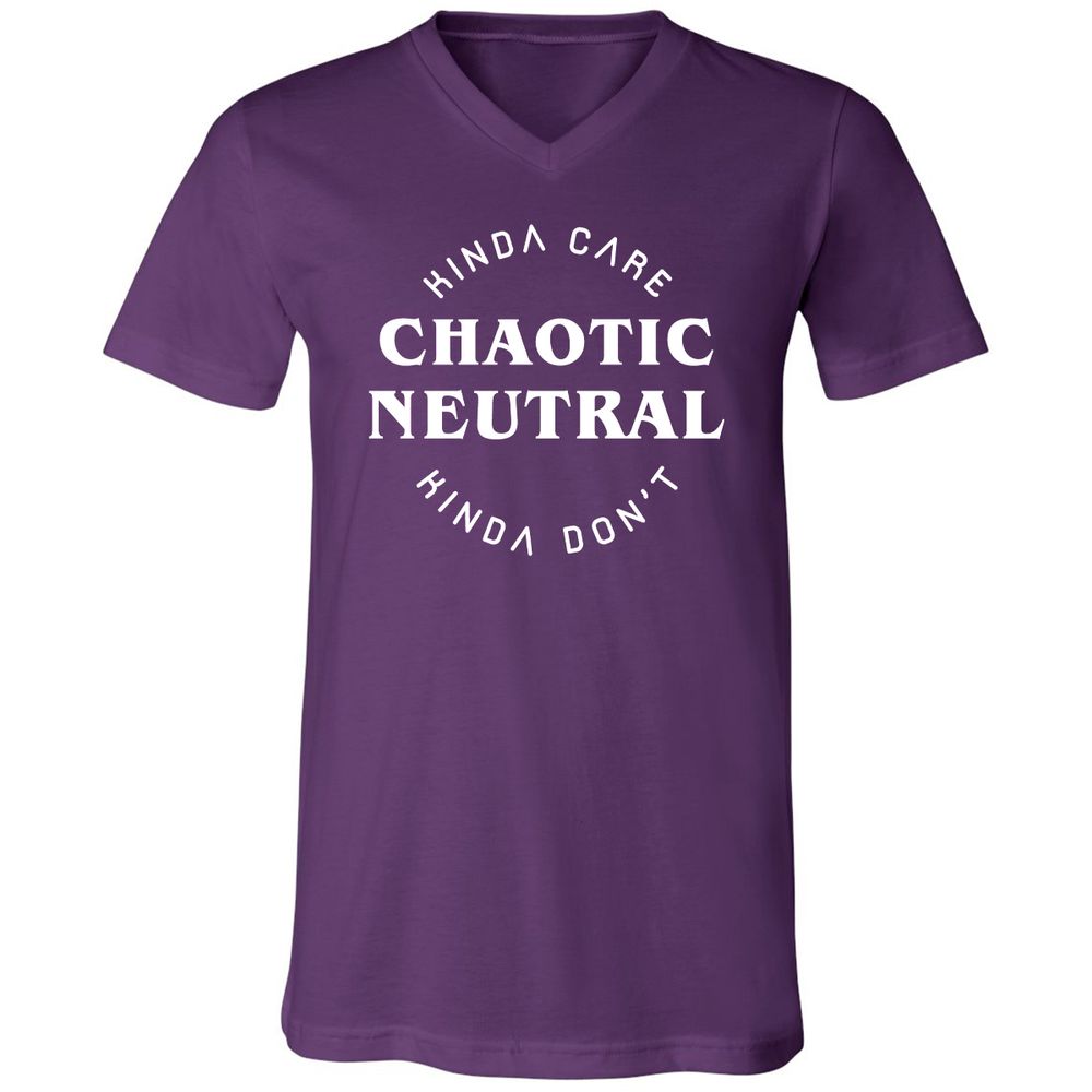 Chaotic Neutral Unisex V-Neck T-Shirt - Team Purple - 9