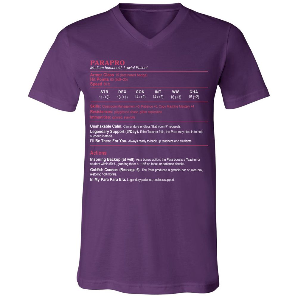 para Unisex V-Neck T-Shirt - Team Purple - 9