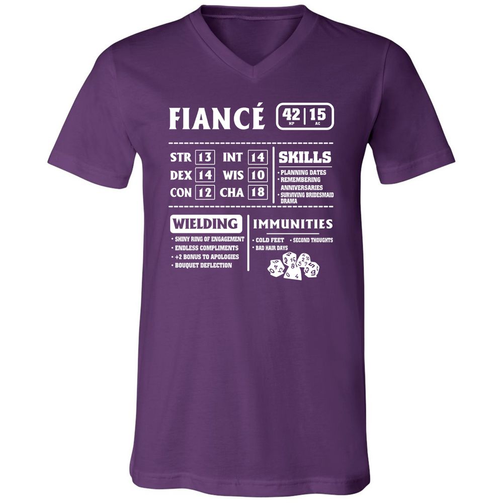 Fiance Stats Unisex V-Neck T-Shirt - Team Purple - 9
