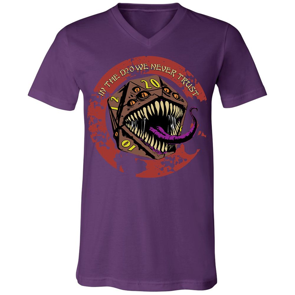 In The D20 We Never Trust Unisex V-Neck T-Shirt - Team Purple - 9