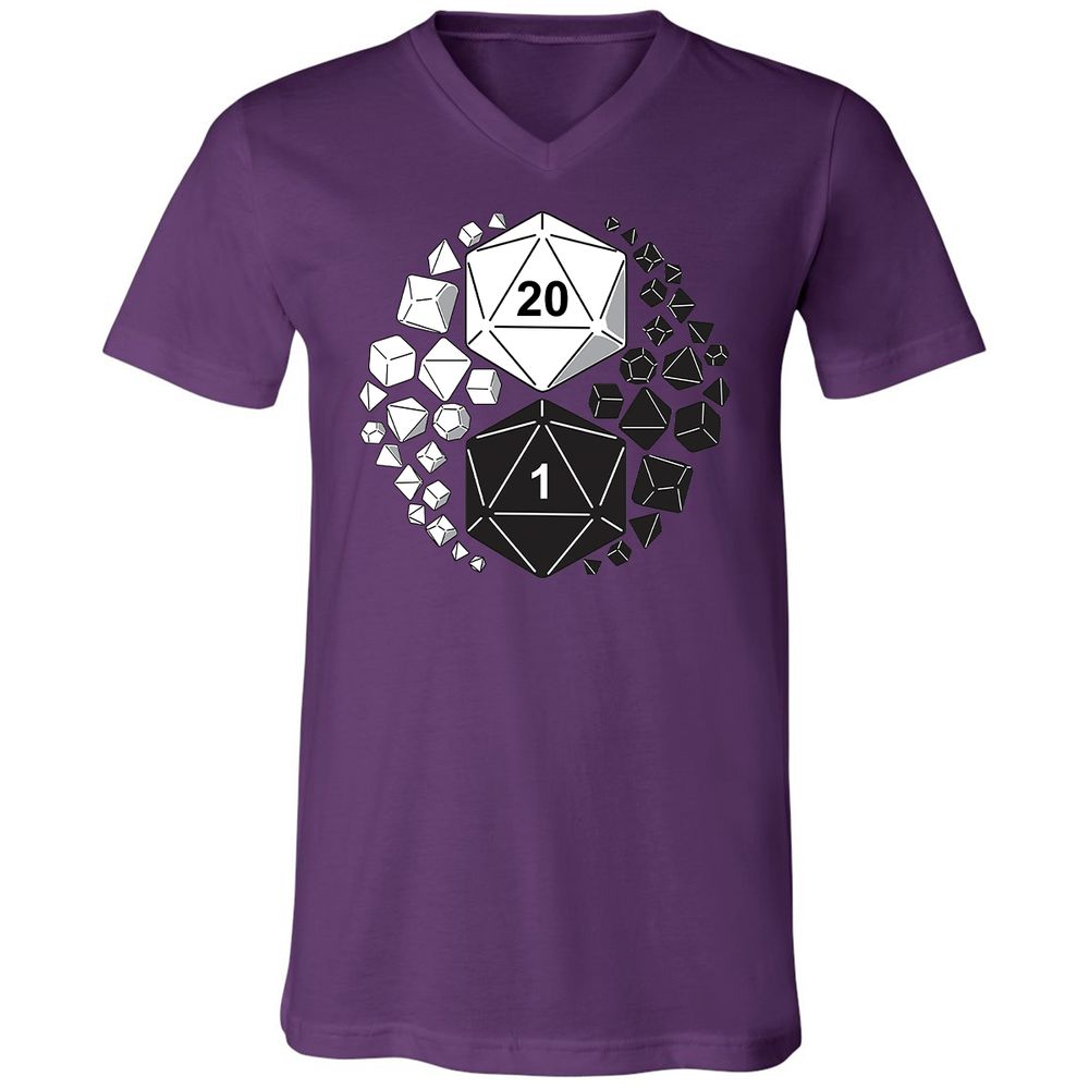 Gaming Yin Yang Unisex V-Neck T-Shirt - Team Purple - 9