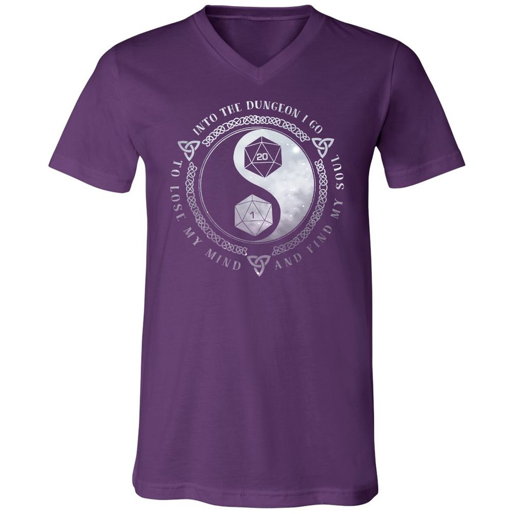 Into The Dungeon I Go Unisex V-Neck T-Shirt - Team Purple - 9
