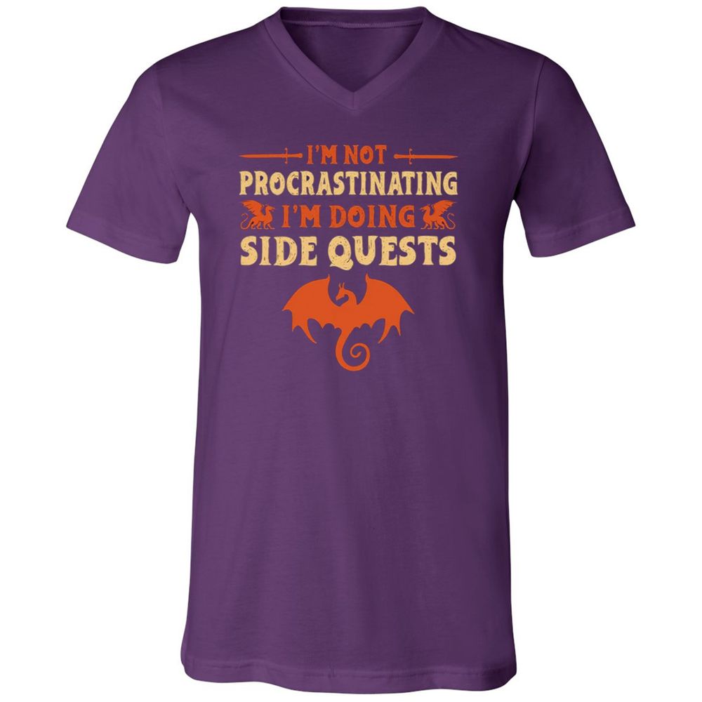 I'm Doing Side Quests Unisex V-Neck T-Shirt - Team Purple - 9