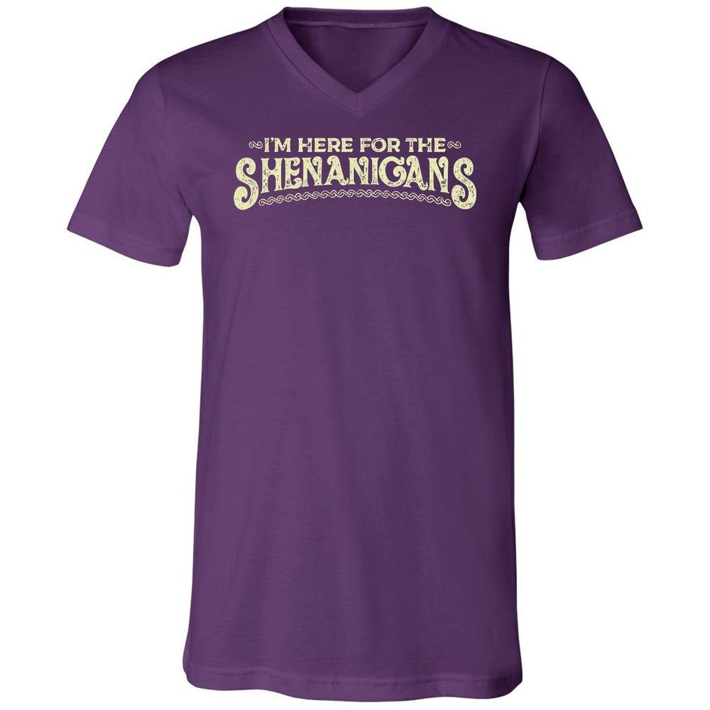 Here For The Shenanigans Unisex V-Neck T-Shirt - Team Purple - 9