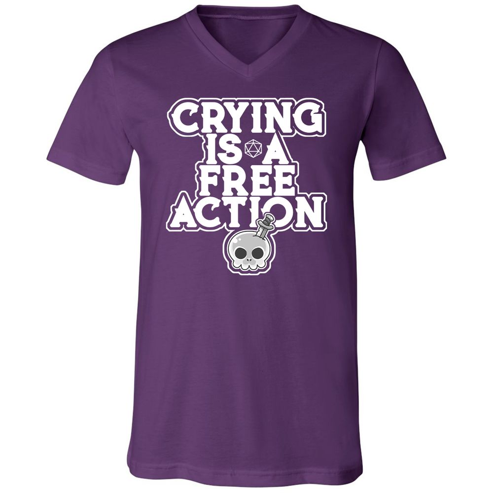 Crying Is A Free Action Unisex V-Neck T-Shirt - Team Purple - 9